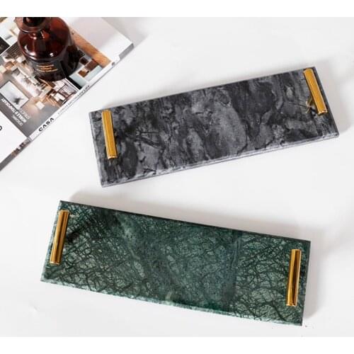 Nordic Natural Marble Tray Decoration Cosmetics Jewelry Bathroom Washing Storage Tray Rack Home Decoration Accessories Modern