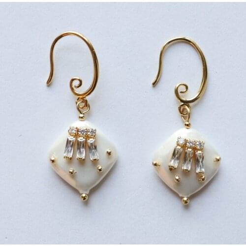 New fashion fresh water pearl earring with brass copper hook hand make festival gift for women wholesale price