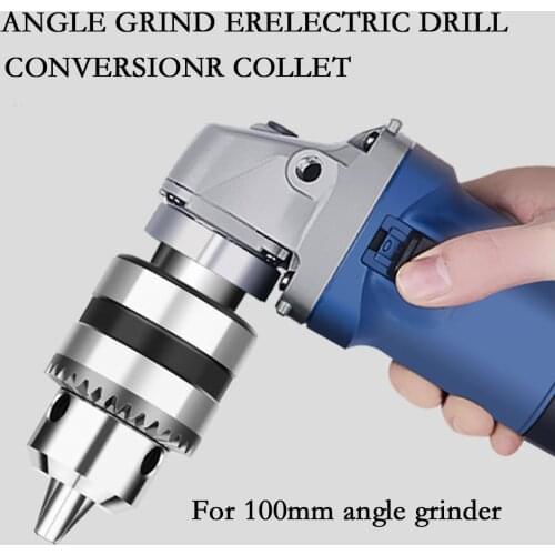 Angle Grinder Electric Drill Conversion Collet 10mm Chuck Holder Power Drill Convert Adapter M10 For 4" Electric Angle Grinder