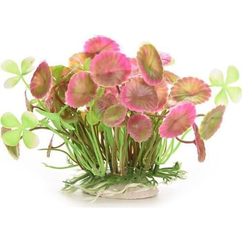 Underwater Aquarium Plants Aquatic Simulation Plastic Lotus Leaf Grass Fish Tank Ornaments Aquarium Accessories