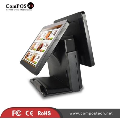 Pos machine system 15inch dual screen pos computer for sale