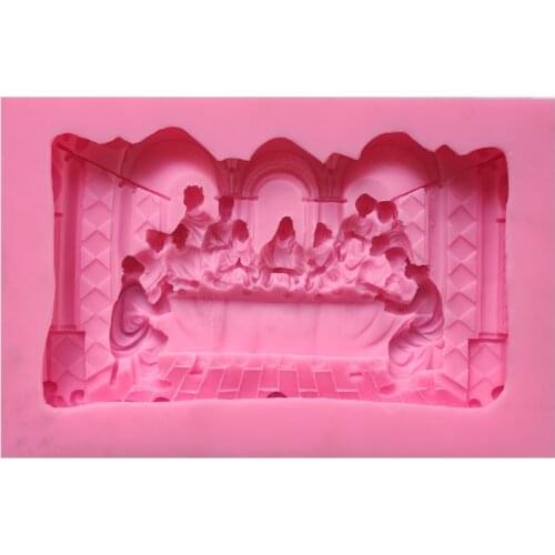 R58E The Last Supper Photo Frame Listing Silicone Mold Epoxy Resin DIY Craft Casting for Making Decoration