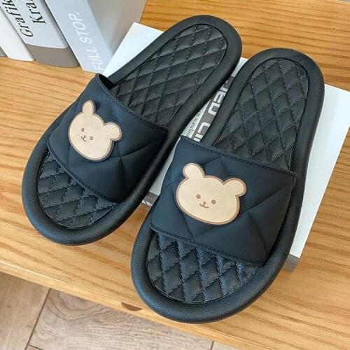 2021 Summer New Fashion Casual Home Shoes Female PVC Cartoon Sweet Student Sandals Non-Slip Soft Bottom Indoor Bathroom Slippers