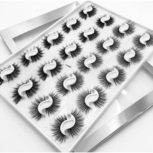 Curling Crisscross Thick 3D Fake Lashes Soft Light Handmade Reusable 20 Pairs False Eyelashes Set Multi-Layer Design 50 Sets/Lot
