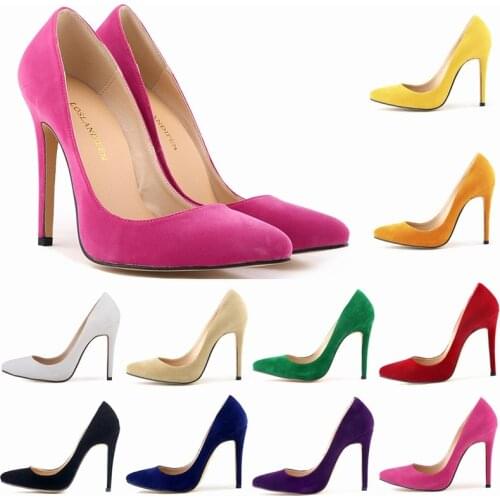 Women pumps Faux Suede high heels women shoes 11cm valentine Wedding Dress Shoes Woman Valentine Stiletto High Heels Shoes