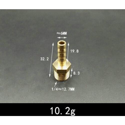Thicken DN8 1/4" BSP Male x 6mm Hose Barb Tail Brass Coupling Joint Pipe Fitting Water Gas
