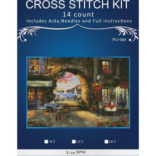 Needlework,DIY DMC 14CT unprinted Cross stitch Embroidery,The Snow City home arts Counted White canvas Cross-Stitching 5