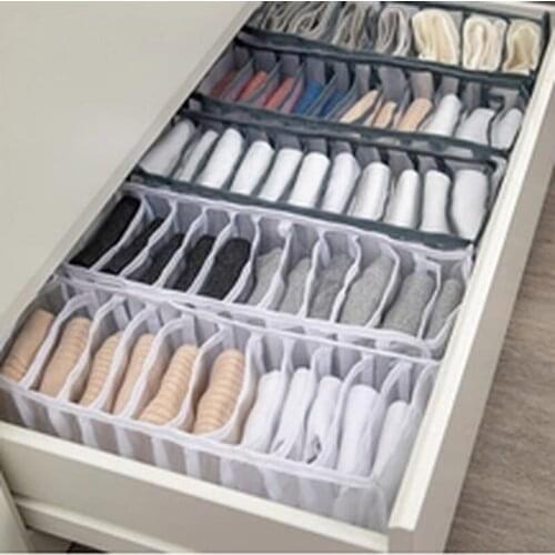 Underwear Bra Socks Panties Storage Boxes Nylon Foldable Drawer Underwear Separated Box Students Dormitory Closet Organizer New