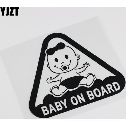 YJZT 16.1CM*14.7CM Cute Baby on board Vinyl Decal Window Decoration Car Sticker 13C-0030