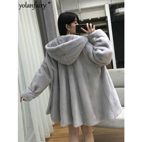 Real Mink Fur Coat Women Winter Jacket Natural Fur Coats and Jackets Women Hooded Luxury Coat Chaquetas Mujer 2020 W052 KJ3763