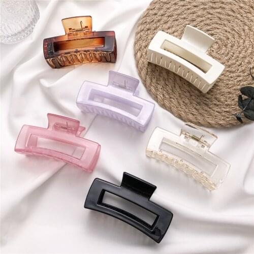 Square Acetate Acrylic INS Korean Hair Clips Girls Transparent Hairpins Crab Claws Clamp Fashion Hair Accessories for Women