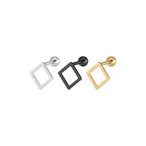 Earring for Women Ear Piercing Stainless Steel Jewelry Square Gold Earrings Black Earcuff Gifts for Women Accessories Wholesale