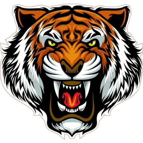 Evil Tiger Colorful Car Sticker Personality Sunscreen Decal Laptop Motorcycle Auto Accessories Decoration PVC,15cm*15cm