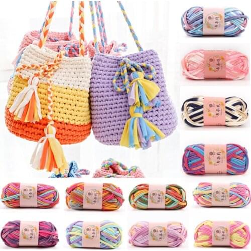 100g DIY Home Colourful Crochet Cloth Carpets Soft Yarn Cotton Wool Knitting Paragraph hand-knitted Thick Knit Basket Blanket