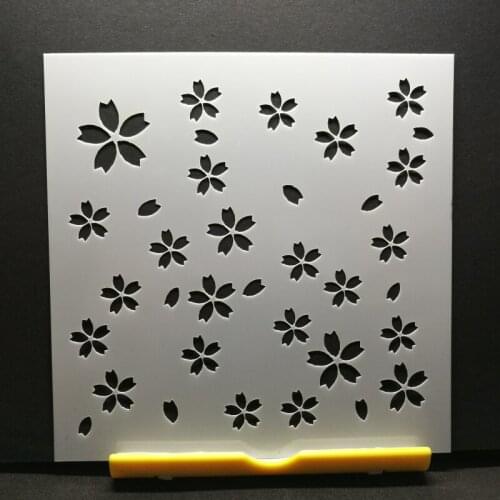 13*13 Sakura Layering Stencils for Diy scrapbook/photo album Decorative Embossing coloring,painting stencil,home decor