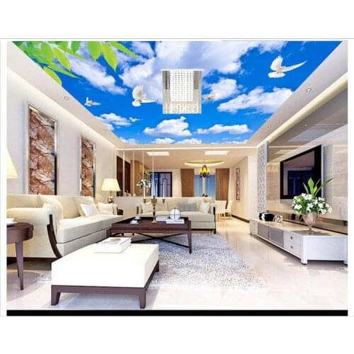 3d wallpaper 3d wall custom mural 3d non-woven wallpaper Beautiful Blue sky green dove zenith mural wall 3d room wallpaper