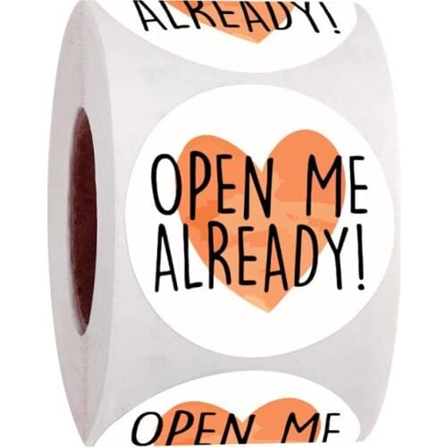 500Pcs/Roll Open Me Already Stickers Thank You Sticker for Gift Box Decoration Stationery Envelope Postcards Sealing Labels