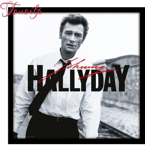 TOUOILP Full Square 5D DIY Diamond Painting Crystal Johnny Hallyday Diamond Painting Cross Stitch Needlework Home Decorative