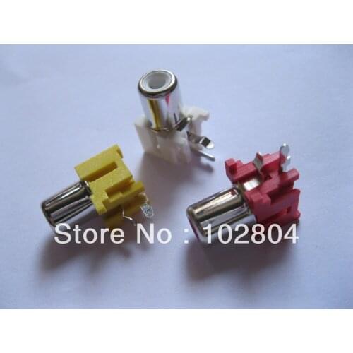 AV-8.4-5 AV Pin Jack 3 Color RCA Female Audio Video AV Socket Connector 60 pcs per Lot