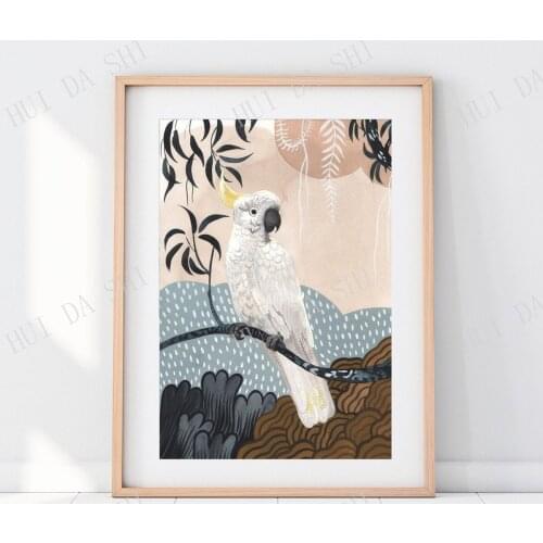 Australian Sulphur Crested Cockatoo Contemporary Pop Art Print Native bird Parrot lover gift
