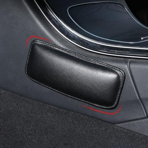 18*8cm PU Leather Car Knee Pad Cushion Auto Interior Pad Elastic Cushion Memory Foam Comfortable Thigh Support Universal