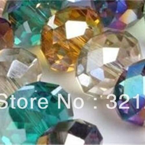 AB multicolor 6X8mm crystal glass abacus rondelle loose spacers accessories beads for jewelry making 70Pc MY2250