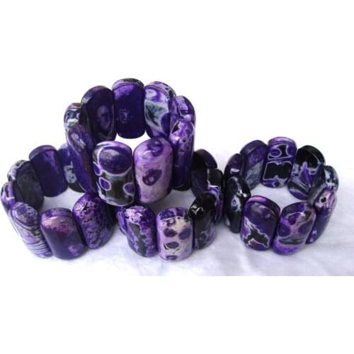 Free Shipping Natural Purple Fire Agate Oval Beads Bracelet Women Jewelry Accessories Weddings Parties Birthday Gift