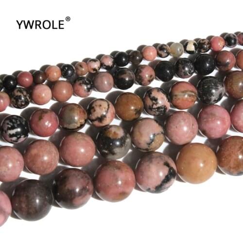 Black Line Rhodochrosite Natural Stone Beads For Jewelry Making Pink DIY Bracelet Necklace 4/6/8/10/12 mm Strand 15''Wholesale