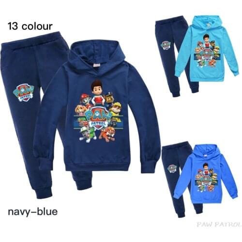 PAW PATROL New Spring and Autumn Children Boys Suit Fashion Hoodies Sweater Cotton Baby Girls Two Sets of Childrens Sets