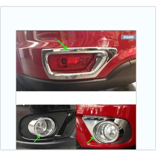 For Dodge Journey Fiat Freemont 2011 - 2018 2015 2016 2017 ABS Front And Rear Fog Light Lamp Chrome Trim Covers Car Styling