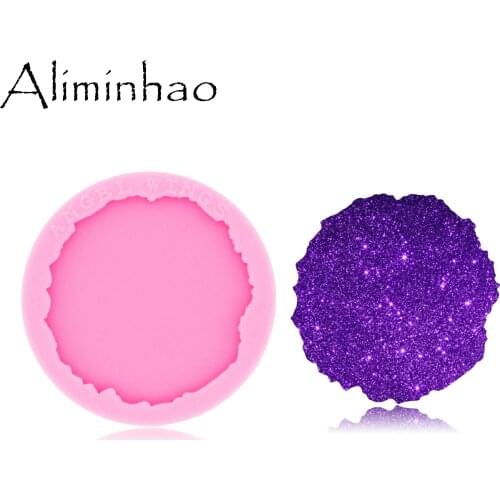 DY0490 Shiny Glossy 4.6cm/1.8in Mould Silicone Epoxy Resin Mold Badge Reel Phone Socket As Well