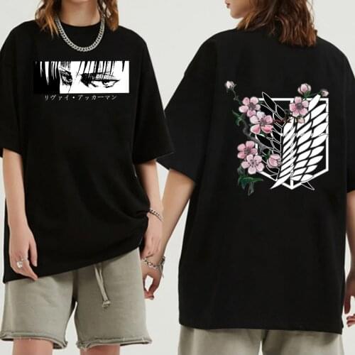 Anime Attack on Titan T-shirt Men Funny Anime Eyes Hip Hop Top Couple Tees