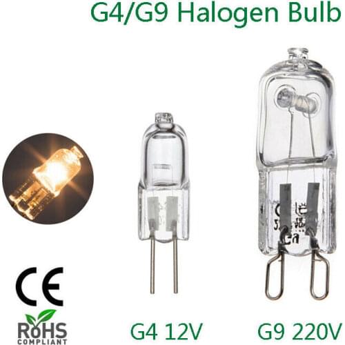 Bulb halogen G4 12V 10W 20W lights G9 220V 25W 40W 50W 60W warm white bright clear glass indoor high quality capsule wall lamps