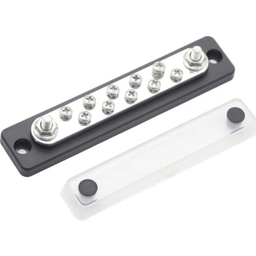 Power Distribution Terminal Block Battery Bus Bar 10 Studs Bus Bar 150A AC Power Distribution for Yacht Boat