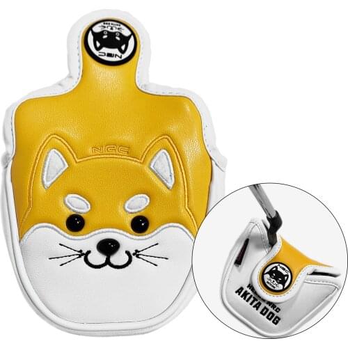 Golf Putter Head Cover Husky Golf Mallet Putter Cover w/ Magnetic Closure Golf Club Protector Bag for Professional Golfer Player