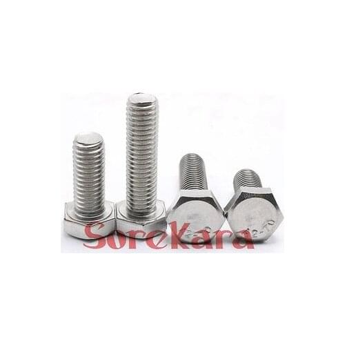 M8 10/12/14/16/20/25/30/40/50/60/70/80/120mm Pitch 1.25 304 Stainless Steel Hex Head Cap Screws Tap Bolts