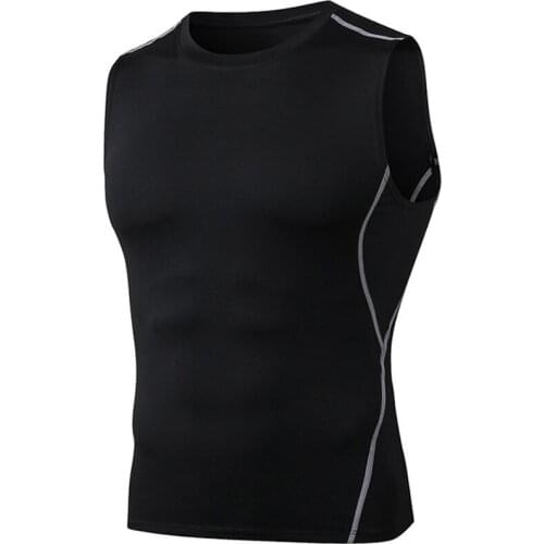 New Men Quick Dry Bodybuilding Running Vest Rashguard Tank Top Mens Gym Fitness Training Sport Workout Slim Sleeveless Shirt