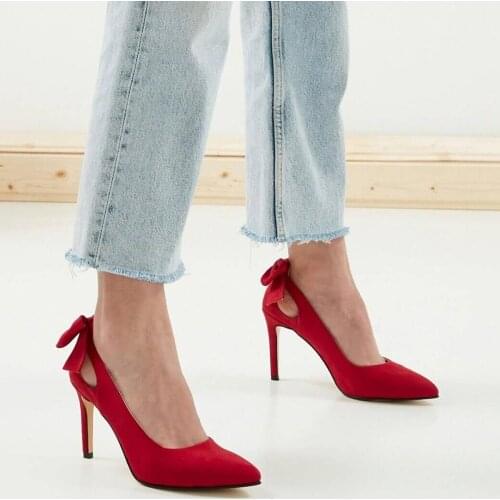 Mio Gusto Brand ELIZA, Black / Red Colors, 8Cm Heel-height, high Quality Fasion Sexy Women 's Stiletto Pumps