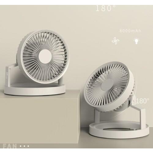8000mAh Air Circulator Fan Room Fan Table Fan with USB Powerbank LED Lamp 3 Speed Hanger Fans for Home Outdoor AXFY