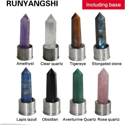 Natural Crystal Column Stone Quartz of Various Materials Magic wand heals energy stone point water cup bottel Ornament replace