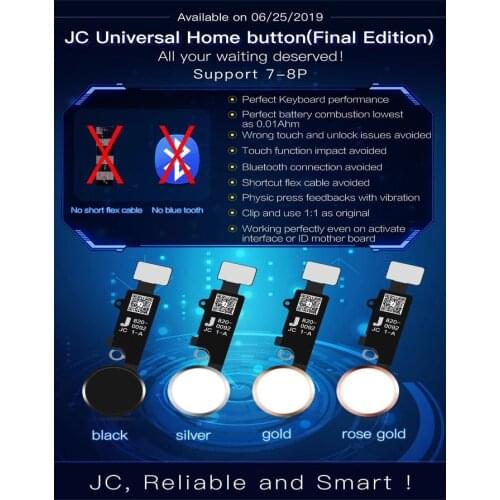New JC YF HX Universal home button For iphone 7/7plus /8/8 plus return button key only back function and screen shot no touch ID