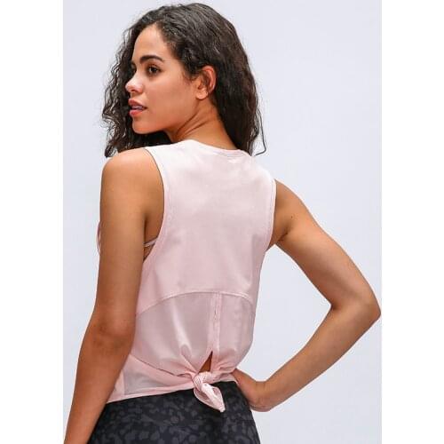 NWT 2021 Running Workouts Clothes Open Back Yoga Tank Tops Stretch Sexy Blouse Gym Tank Back Mesh Patchwork Sports Vest