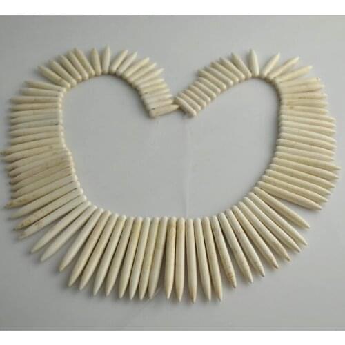 Wholesale White Color Spike Howlite Howlite Beads 20-50mm 17'' Necklace Jewelry Making Beads 5pc/lot