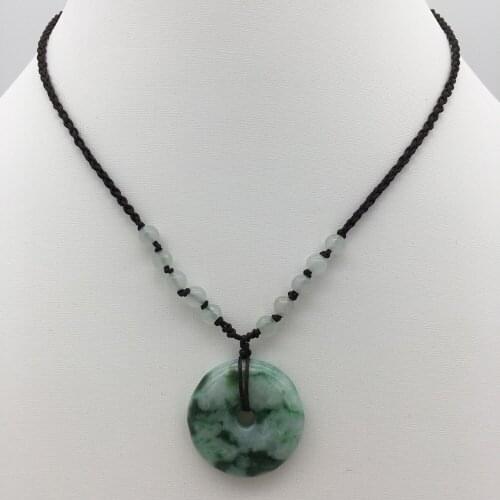 Wholesale new natural stone 100% AA Flat buckle pendant necklace good luck The length can be adjusted