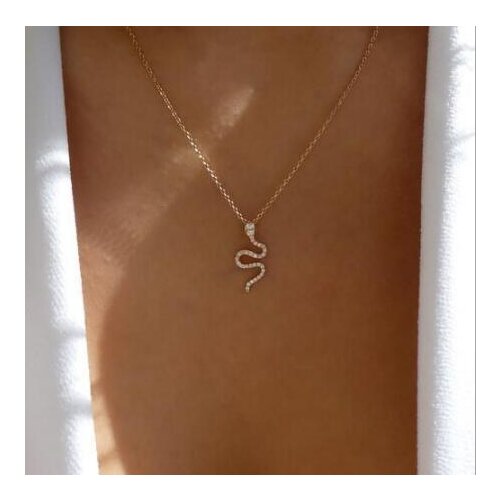 Snake Necklace New Animal Snake Dangle Women Pendant Necklace Minimalist Style Alloy Trendy Female Birthday Jewelry Gift Party