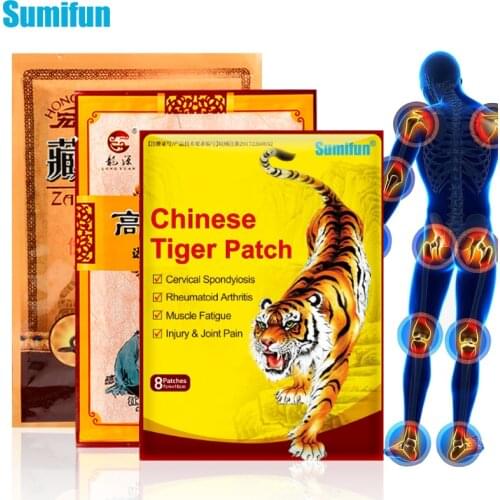 Sumifun 8Pcs Original Chinese Tiger Balm Pain Relief Patch Pain Plaster Heat Pain Relief Medical Plaster K05301