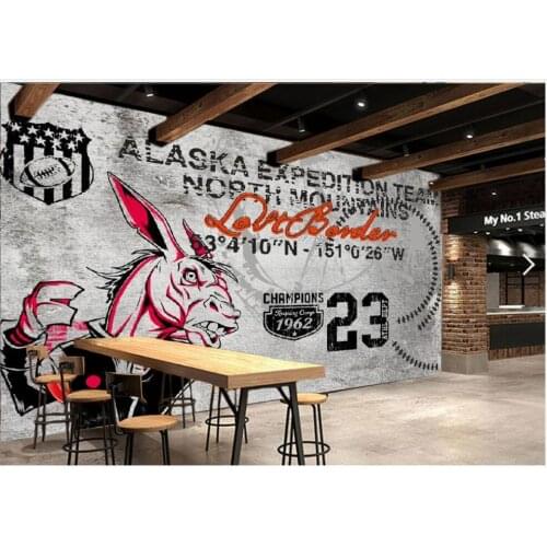 Custom photo mural 3d wallpaper Vintage nostalgic cement wall bar graffiti home decor living room wallpapers for walls 3 d