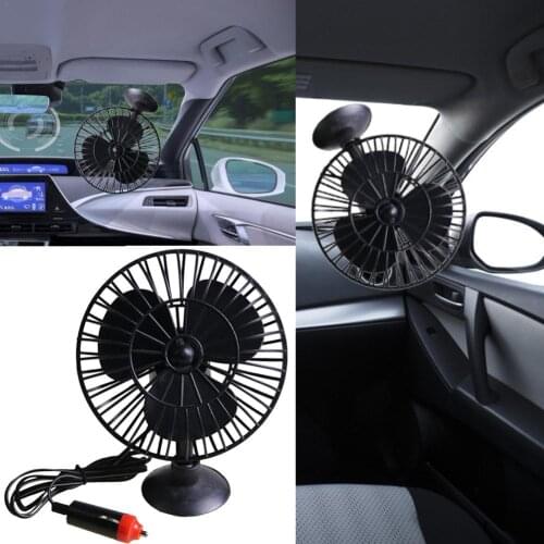 Portable Car Mini Fan with Suction Cup 12V 4 Inch Summer Mini Air Fan Car Vehicle Cooling Fan Plastic USB Fan Auto Accessories