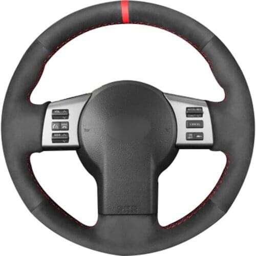DIY Personalized Super Soft Black Suede Red Marker Car Steering Wheel Cover for Infiniti FX FX35 FX45 03-08 Nissan 350Z 03-09