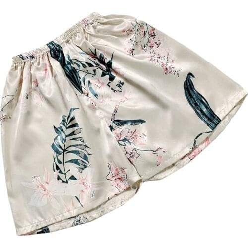 Summer Casual Women Bottoms Women Satin Shorts Faux Silk Hot Shorts Shiny Glitter Wide Leg Short Trouser Mid Waisted